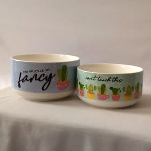 Set of Two Cactus Planters, Fine Porcelain Made by Ciroa, Never-used Condition